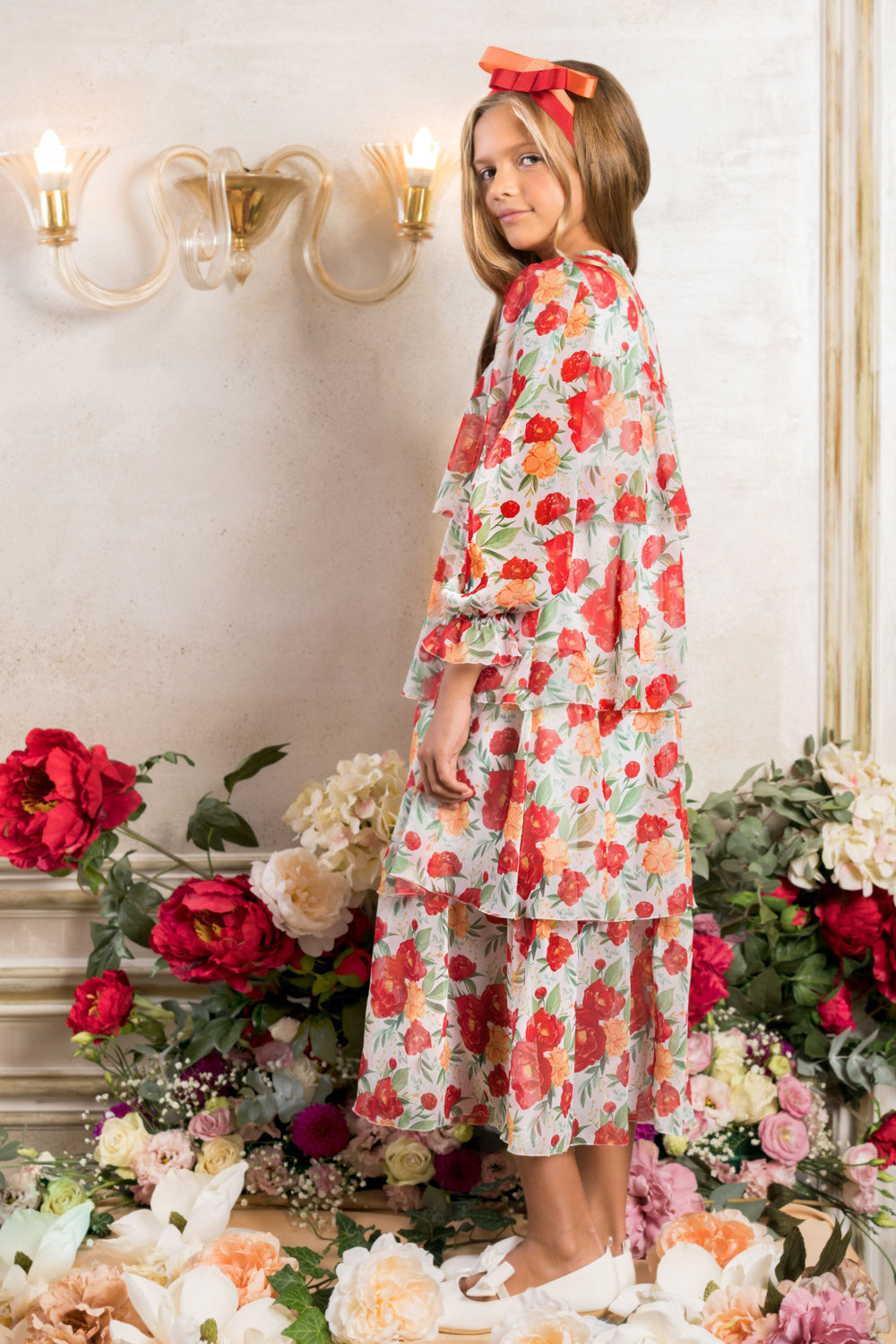 Long chiffon floral dress