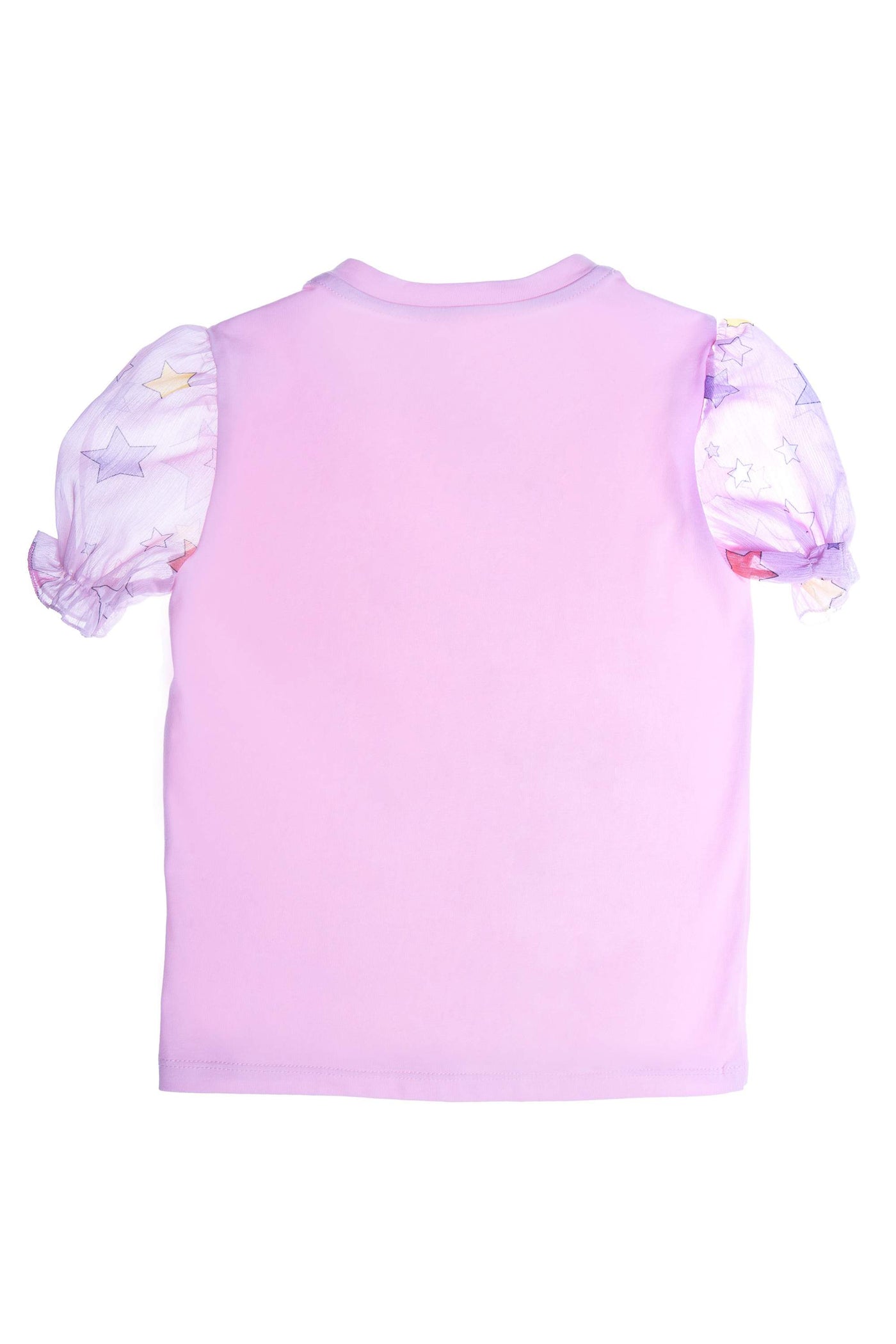 Pink Dream Like a Unicorn hand-embellished t-shirt with chiffon sleeves