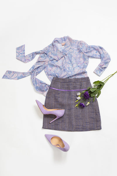 Purple tweed skirt